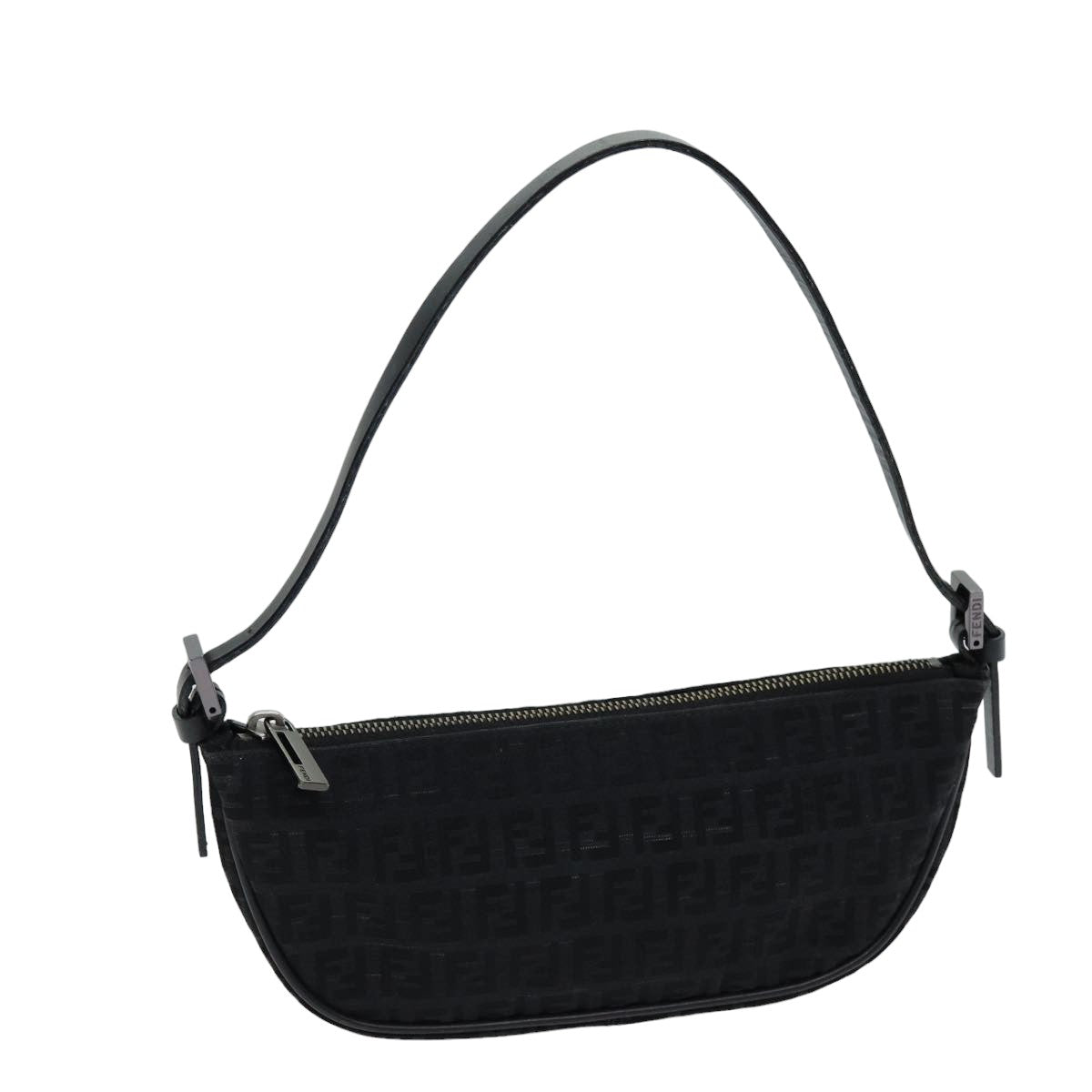 FENDI Zucchino Canvas Hand Bag Blackyk12635