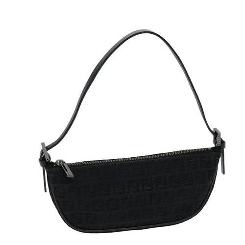 FENDI Zucchino Canvas Hand Bag Blackyk12635