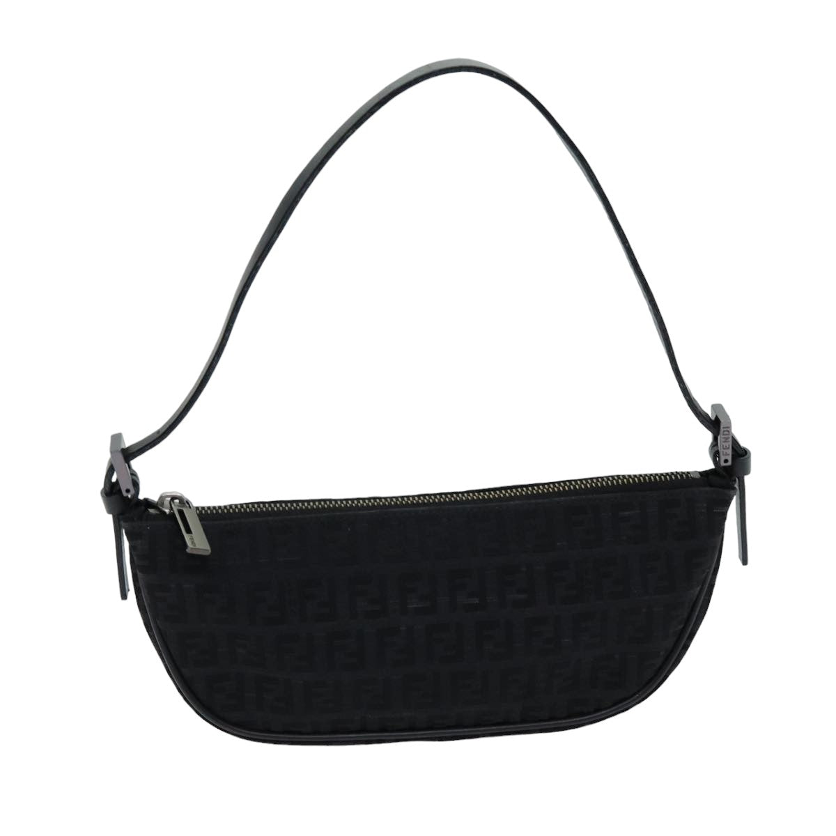 FENDI Zucchino Canvas Hand Bag Blackyk12635