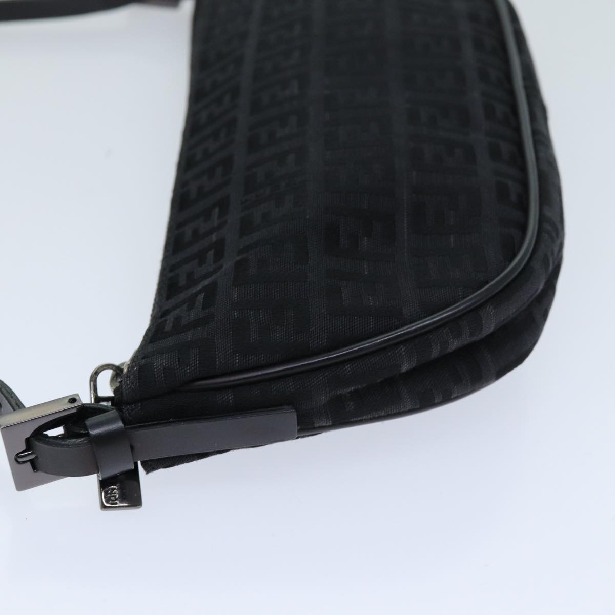 FENDI Zucchino Canvas Hand Bag Blackyk12635