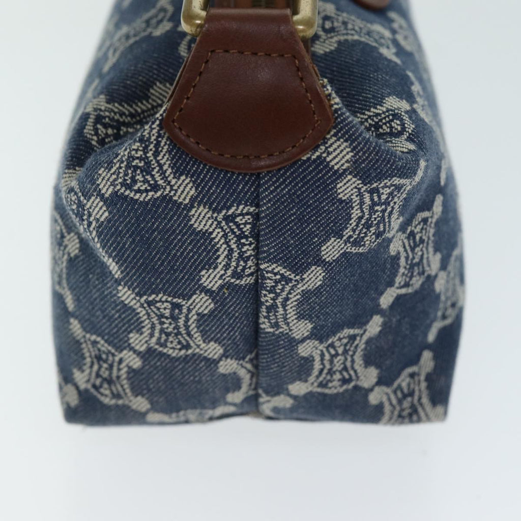 CELINE Paris Macadam Canvas Hand Bag Blue 12656A