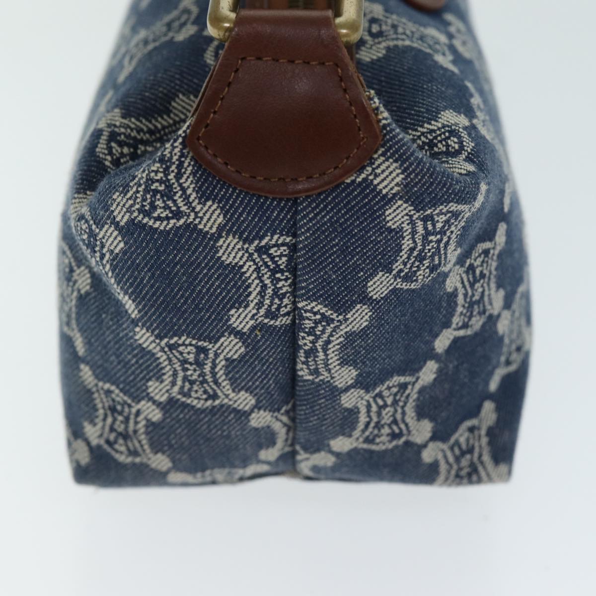 CELINE Paris Macadam Canvas Hand Bag Blue 12656A