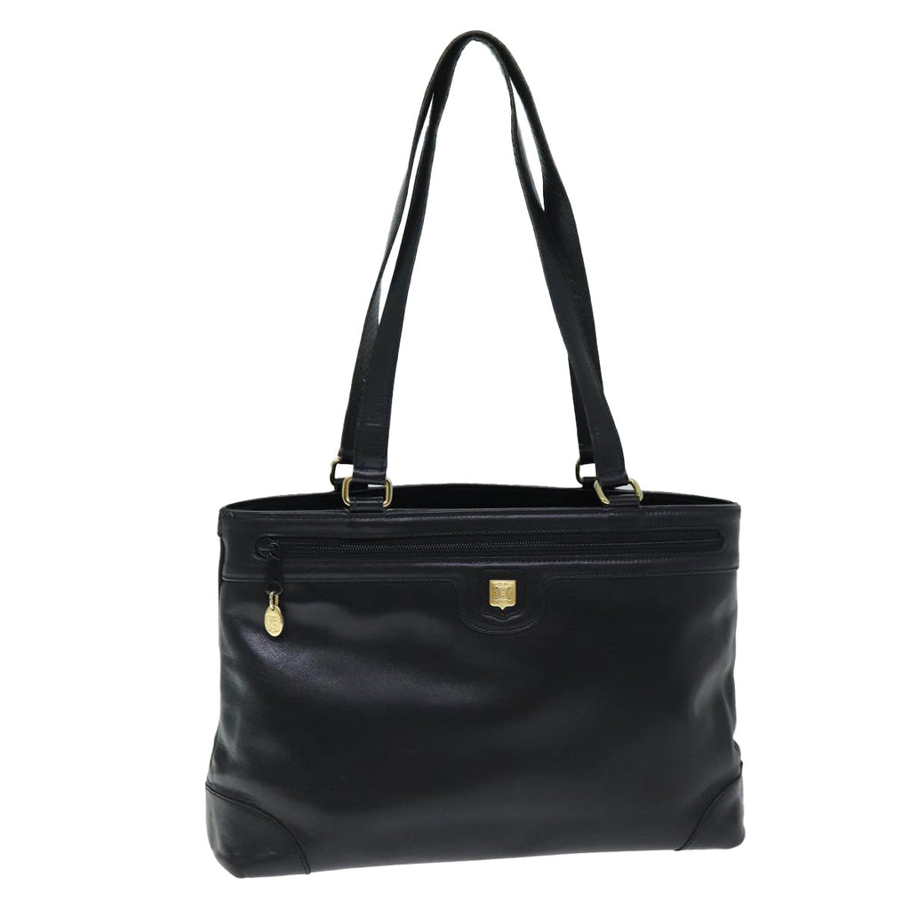 CELINE Tote Bag Leather Black 12677