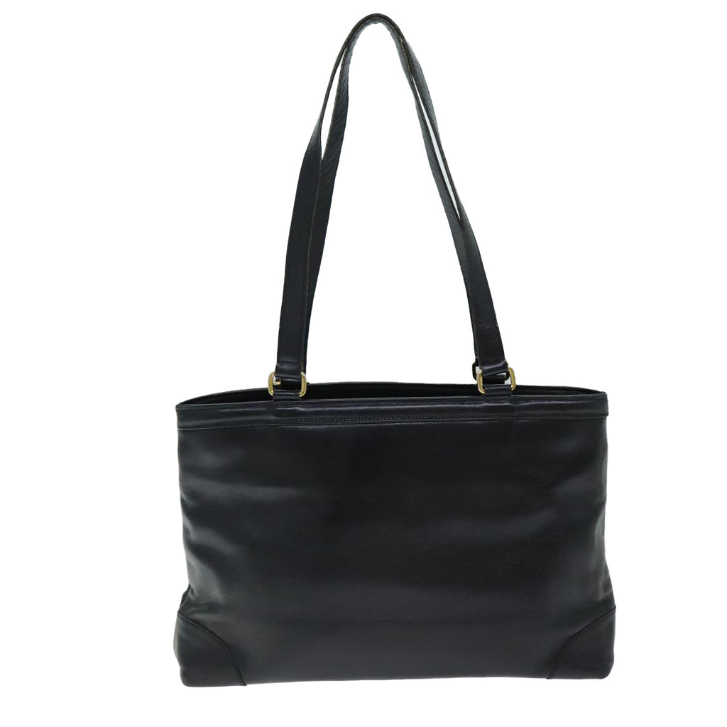 CELINE Tote Bag Leather Black 12677