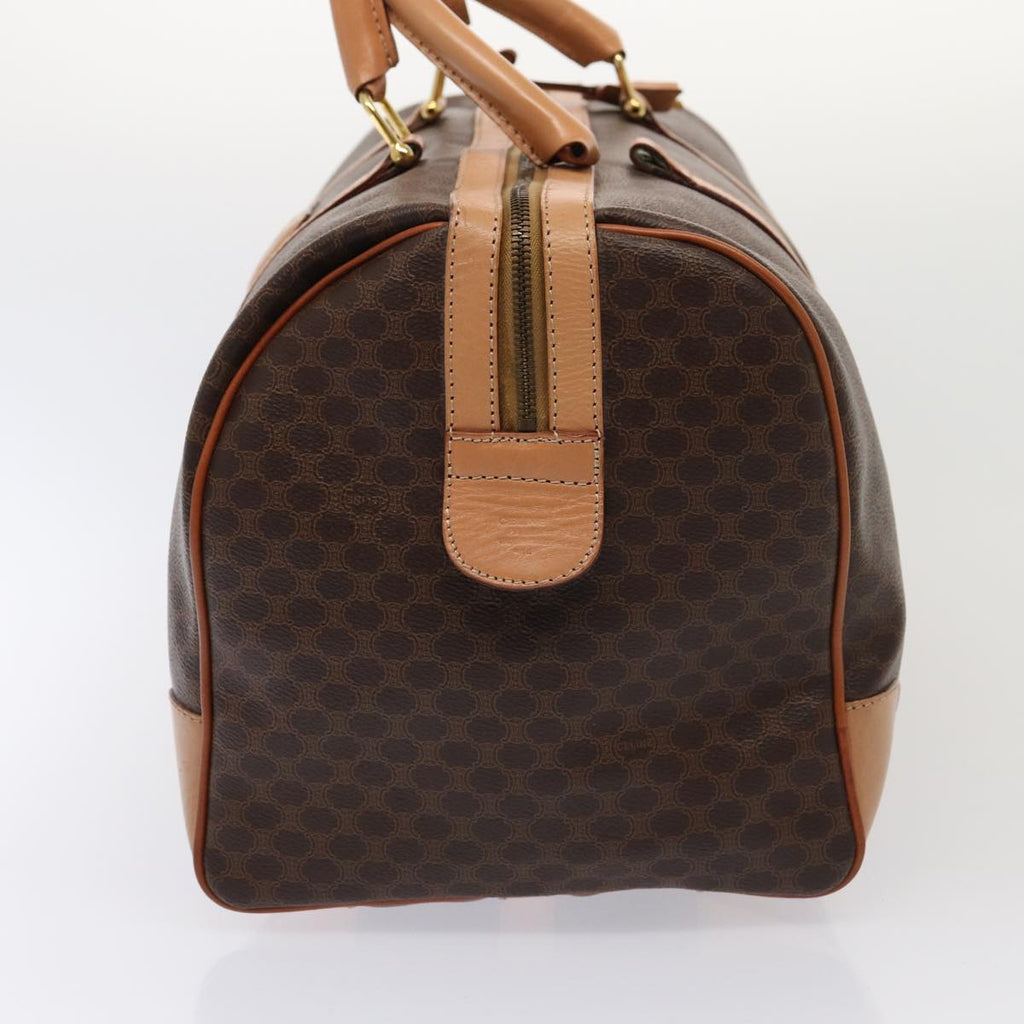 CELINE Macadam Canvas Boston Bag PVC Leather 3Set Brown Beige 12691