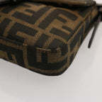 FENDI Zucca Canvas Mini Mamma Baguette Hand Bag Black Brownyk12709