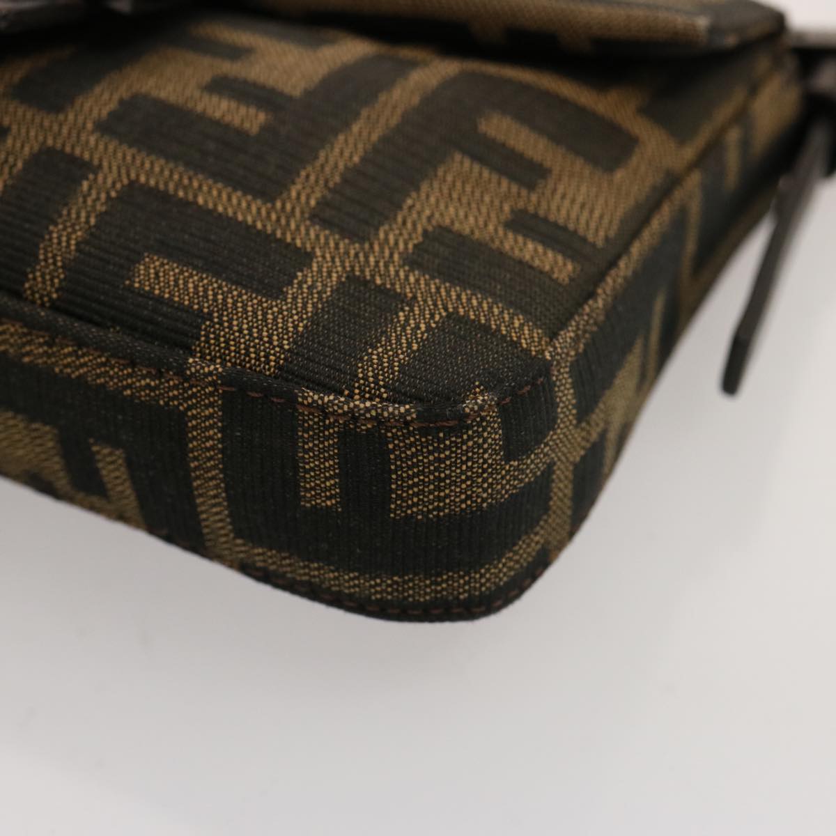 FENDI Zucca Canvas Mini Mamma Baguette Hand Bag Black Brownyk12709