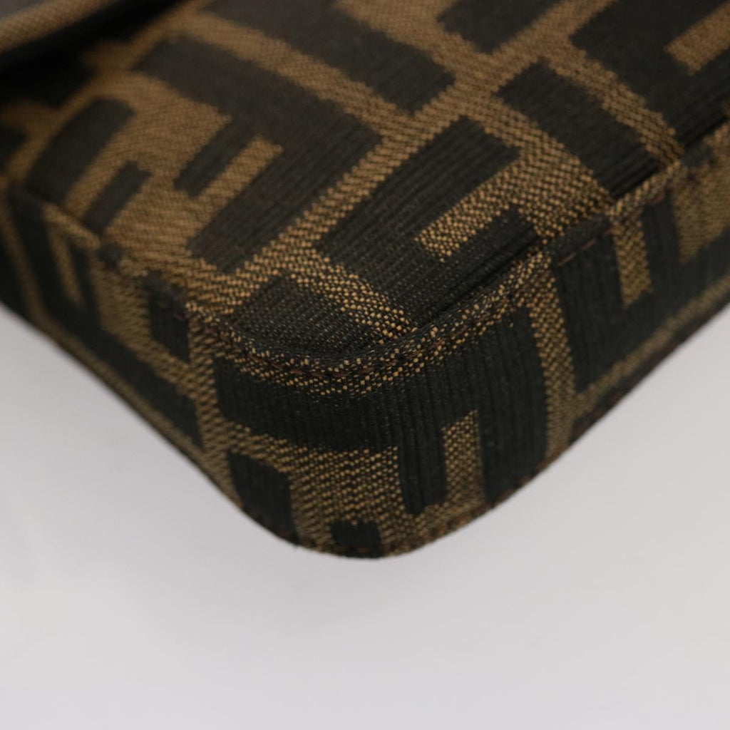 FENDI Zucca Canvas Mini Mamma Baguette Hand Bag Black Brownyk12709
