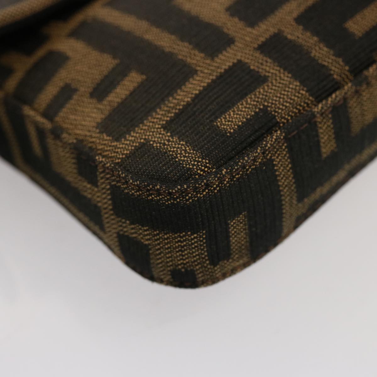 FENDI Zucca Canvas Mini Mamma Baguette Hand Bag Black Brownyk12709