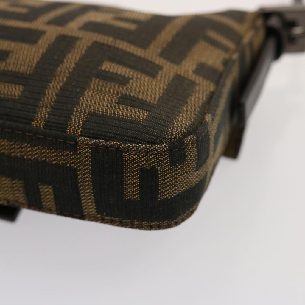 FENDI Zucca Canvas Mini Mamma Baguette Hand Bag Black Brownyk12709