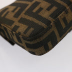 FENDI Zucca Canvas Mini Mamma Baguette Hand Bag Black Brownyk12709