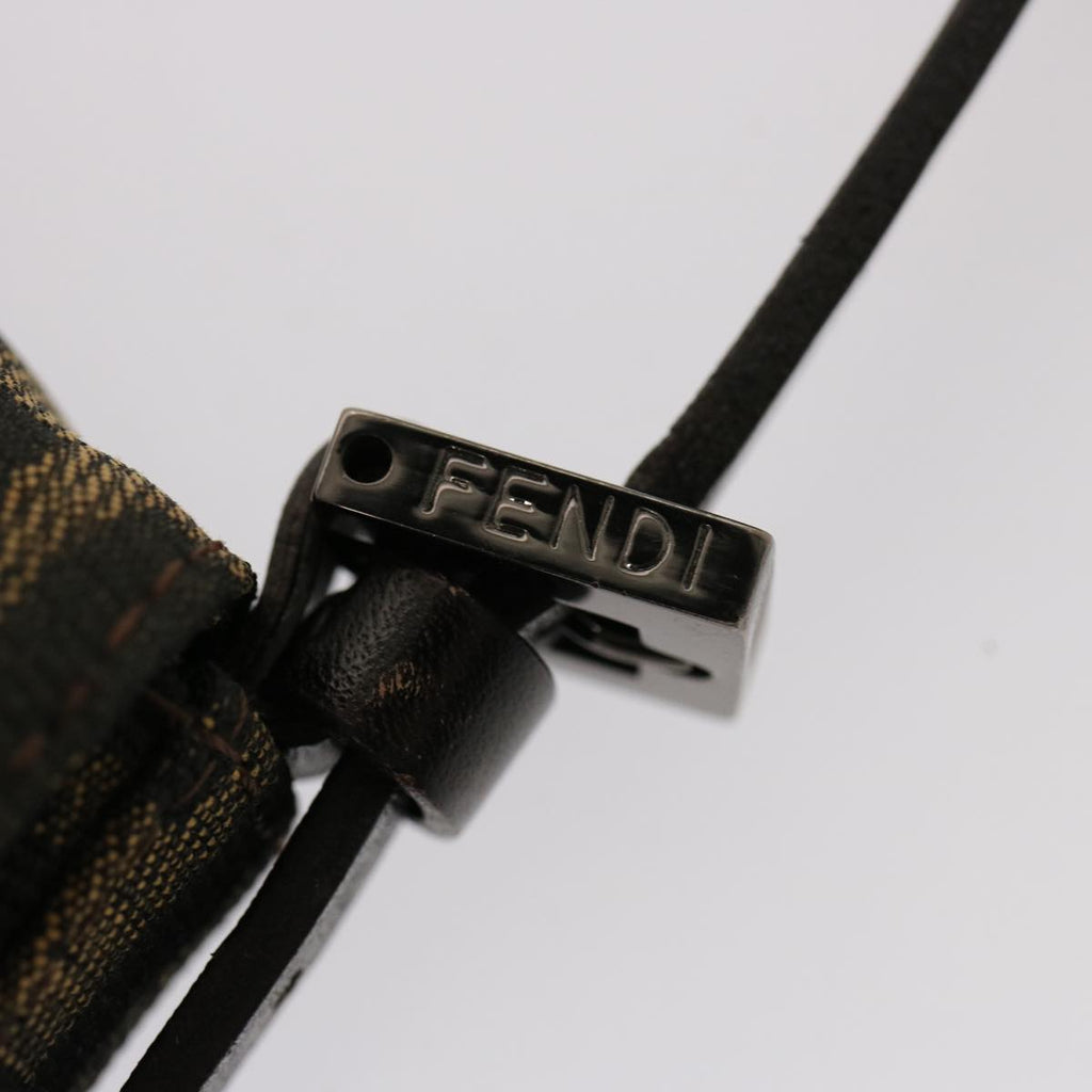 FENDI Zucca Canvas Mini Mamma Baguette Hand Bag Black Brownyk12709