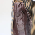 FENDI Zucca Canvas Mini Mamma Baguette Hand Bag Black Brownyk12709