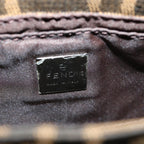 FENDI Zucca Canvas Mini Mamma Baguette Hand Bag Black Brownyk12709