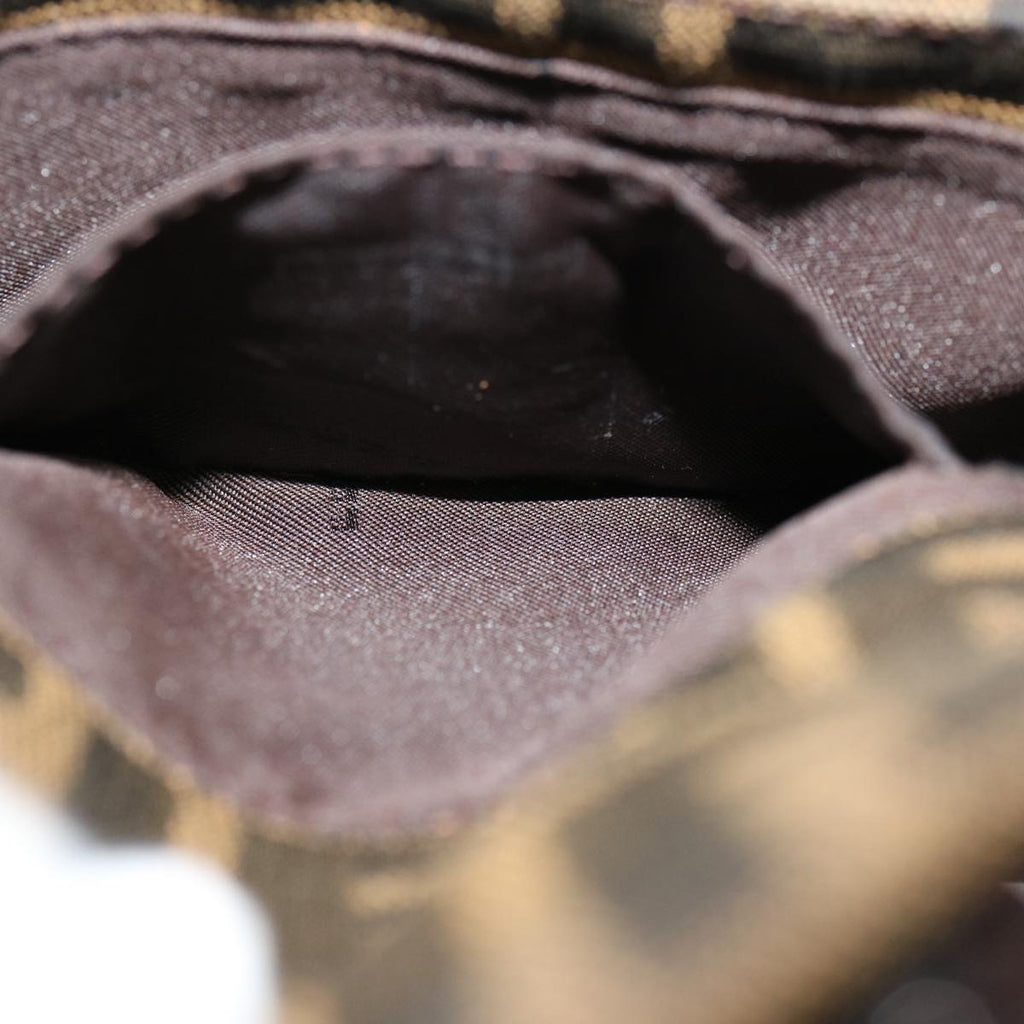 FENDI Zucca Canvas Mini Mamma Baguette Hand Bag Black Brownyk12709