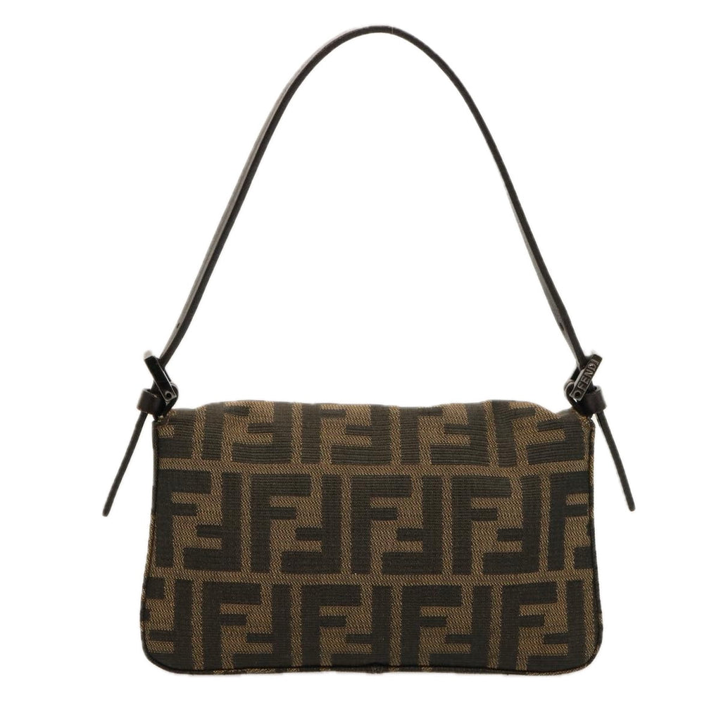 FENDI Zucca Canvas Mini Mamma Baguette Hand Bag Black Brownyk12709
