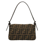 FENDI Zucca Canvas Mini Mamma Baguette Hand Bag Black Brownyk12709