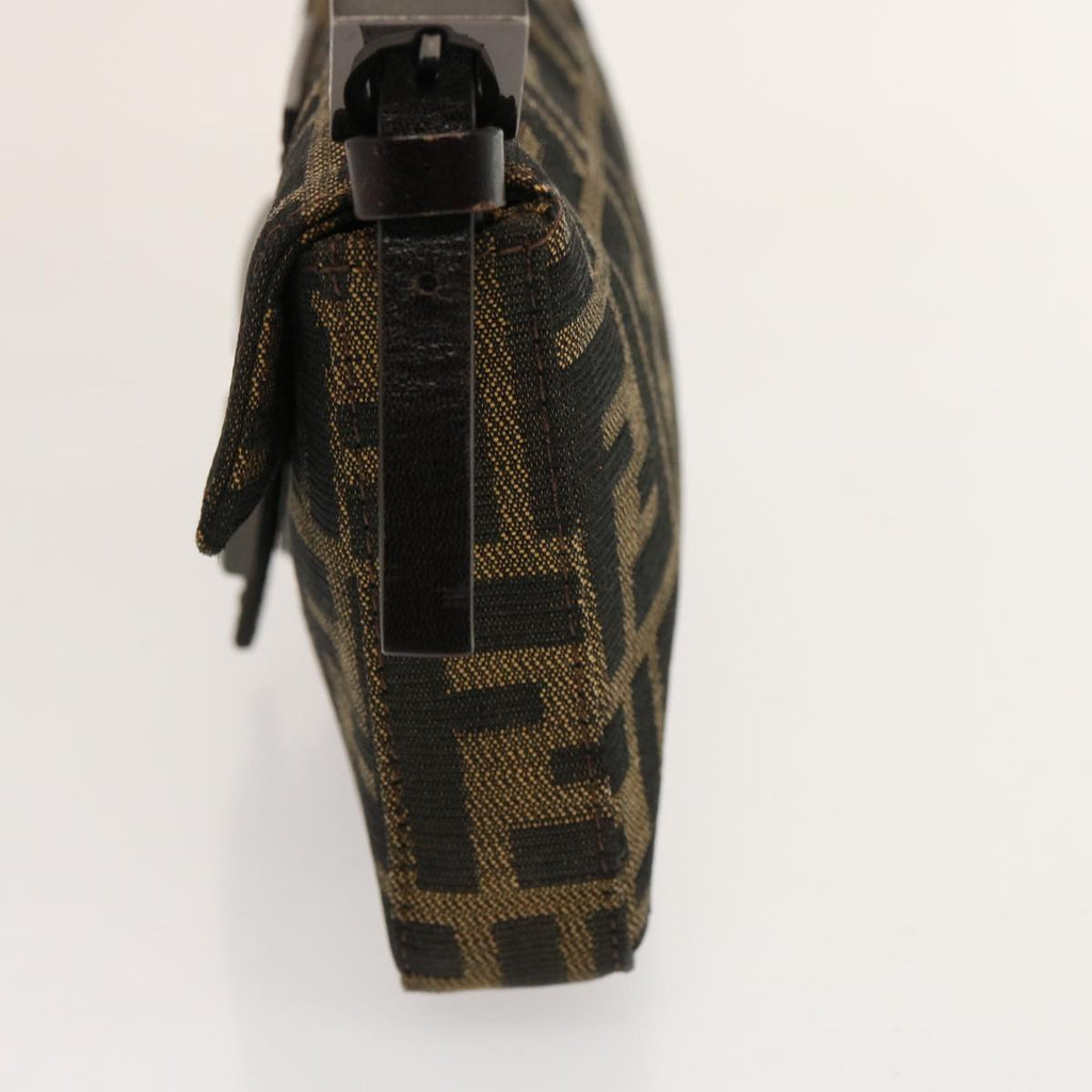 FENDI Zucca Canvas Mini Mamma Baguette Hand Bag Black Brownyk12709