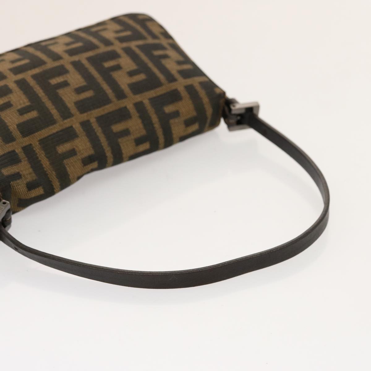 FENDI Zucca Canvas Mini Mamma Baguette Hand Bag Black Brownyk12709