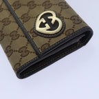 FENDI Gucci GG Canvas Wallet Leather 4Set Black Beige whiteyk12710