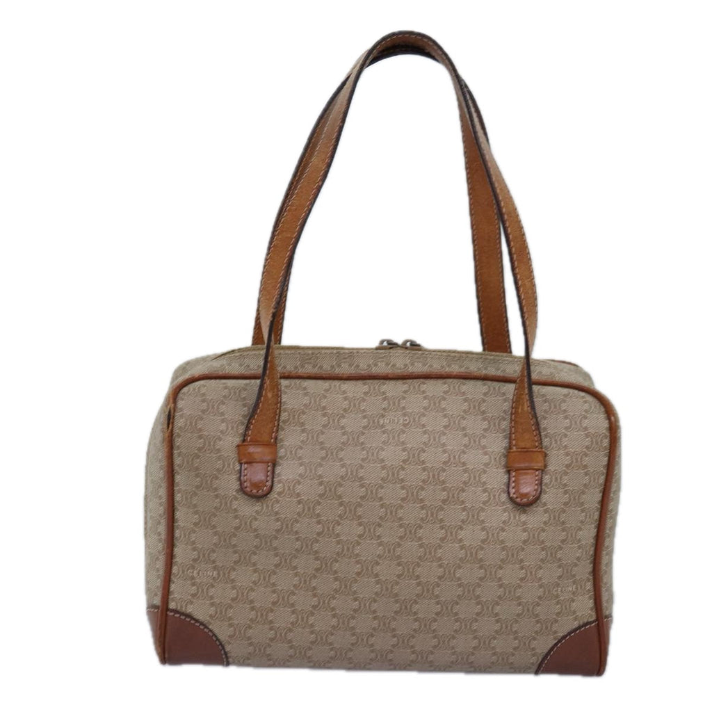 CELINE Macadam Canvas Hand Bag Beige Auth yk12721