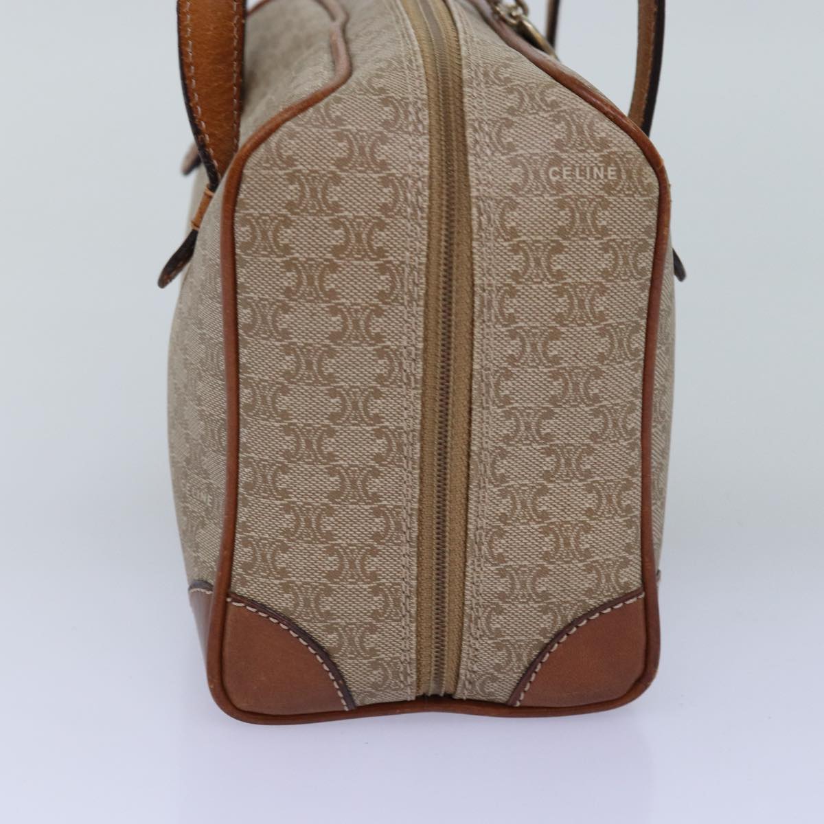 CELINE Macadam Canvas Hand Bag Beige Auth yk12721