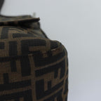 FENDI Zucca Canvas Mamma Baguette Shoulder Bag Black Brownyk12785