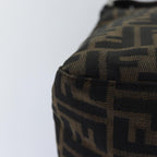 FENDI Zucca Canvas Mamma Baguette Shoulder Bag Black Brownyk12785