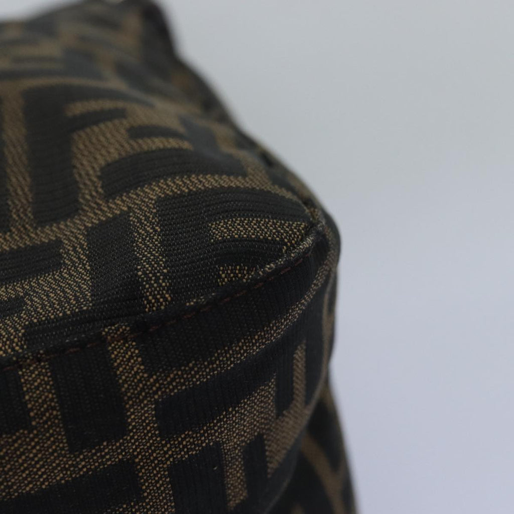 FENDI Zucca Canvas Mamma Baguette Shoulder Bag Black Brownyk12785