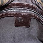 FENDI Zucca Canvas Mamma Baguette Shoulder Bag Black Brownyk12785