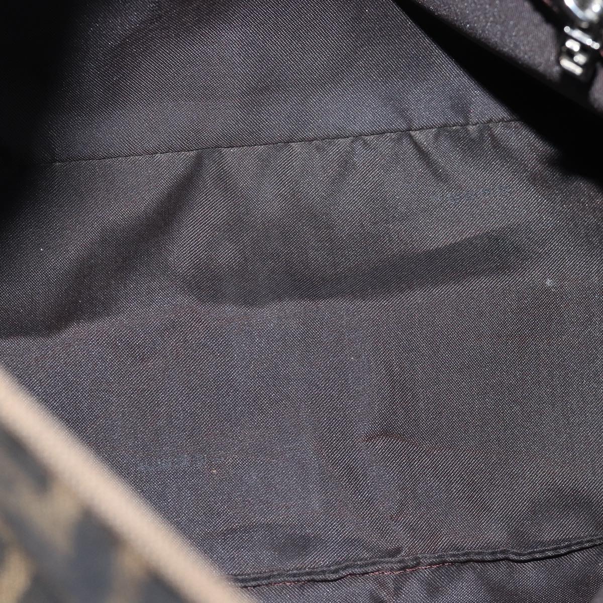 FENDI Zucca Canvas Mamma Baguette Shoulder Bag Black Brownyk12785