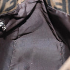 FENDI Zucca Canvas Mamma Baguette Shoulder Bag Black Brownyk12785