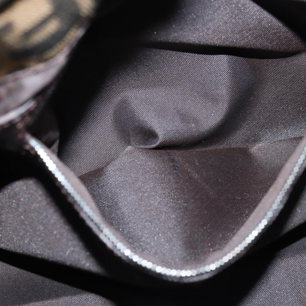 FENDI Zucca Canvas Mamma Baguette Shoulder Bag Black Brownyk12785