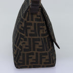 FENDI Zucca Canvas Mamma Baguette Shoulder Bag Black Brownyk12785