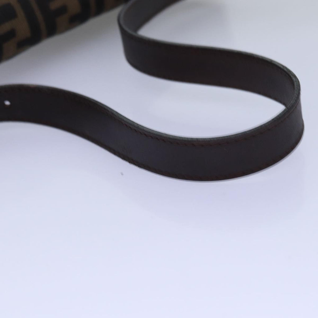 FENDI Zucca Canvas Mamma Baguette Shoulder Bag Black Brownyk12785