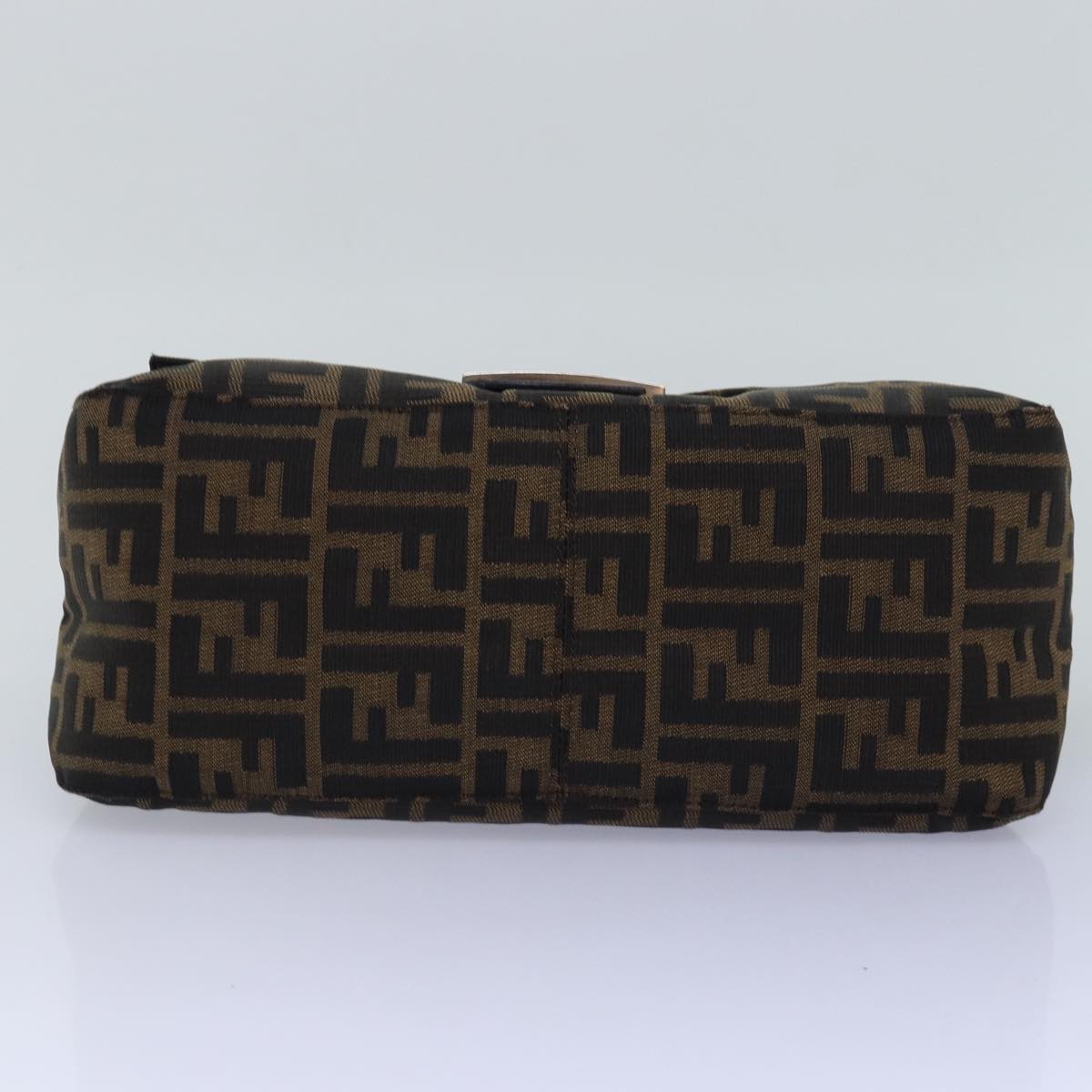 FENDI Zucca Canvas Mamma Baguette Shoulder Bag Black Brownyk12785