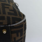 FENDI Zucca Canvas Hand Bag Black Brownyk12795