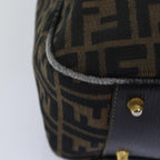 FENDI Zucca Canvas Hand Bag Black Brownyk12795
