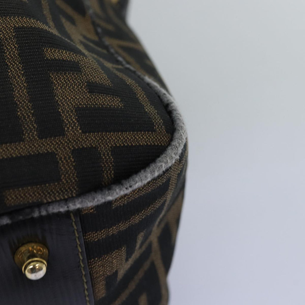 FENDI Zucca Canvas Hand Bag Black Brownyk12795