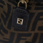 FENDI Zucca Canvas Hand Bag Black Brownyk12795