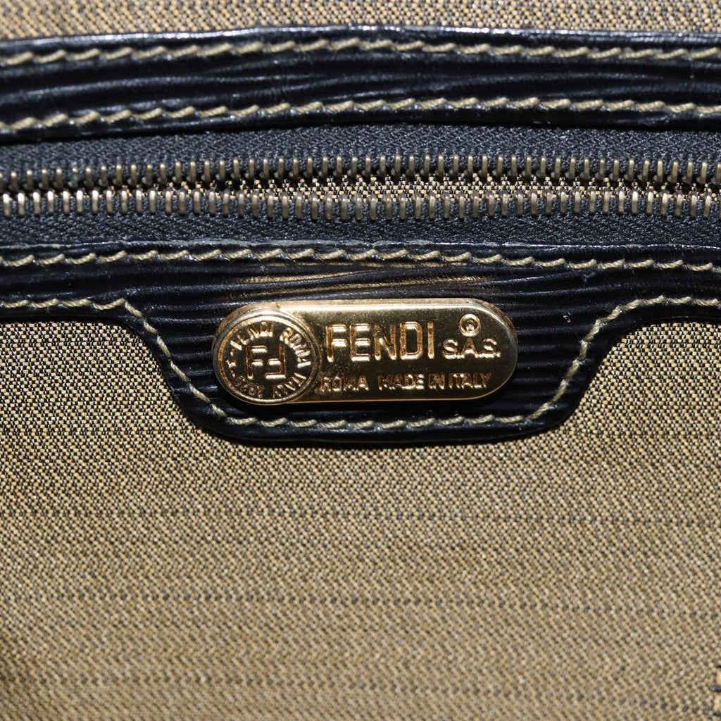 FENDI Zucca Canvas Hand Bag Black Brownyk12795