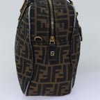 FENDI Zucca Canvas Hand Bag Black Brownyk12795