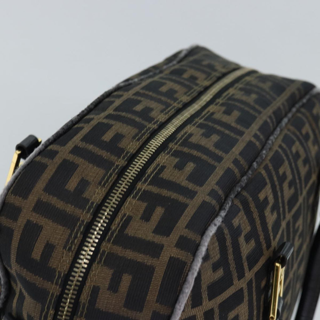 FENDI Zucca Canvas Hand Bag Black Brownyk12795