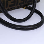 FENDI Zucca Canvas Hand Bag Black Brownyk12795