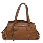 CELINE Shoulder Bag Leather Brown 12798