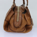CELINE Shoulder Bag Leather Brown 12798