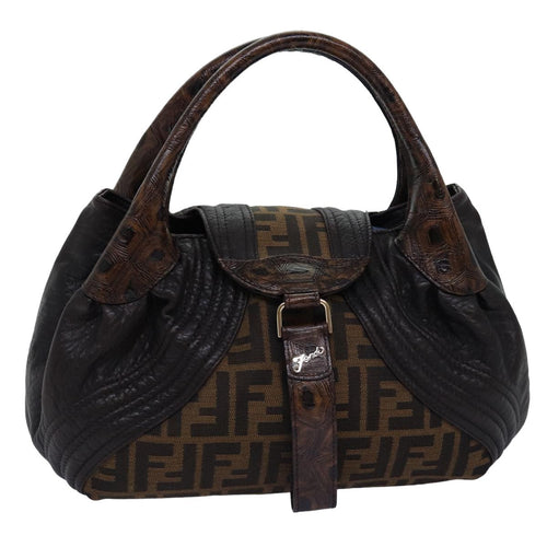 FENDI Zucca Canvas Spy bag Hand Bag Brown Blackyk12800