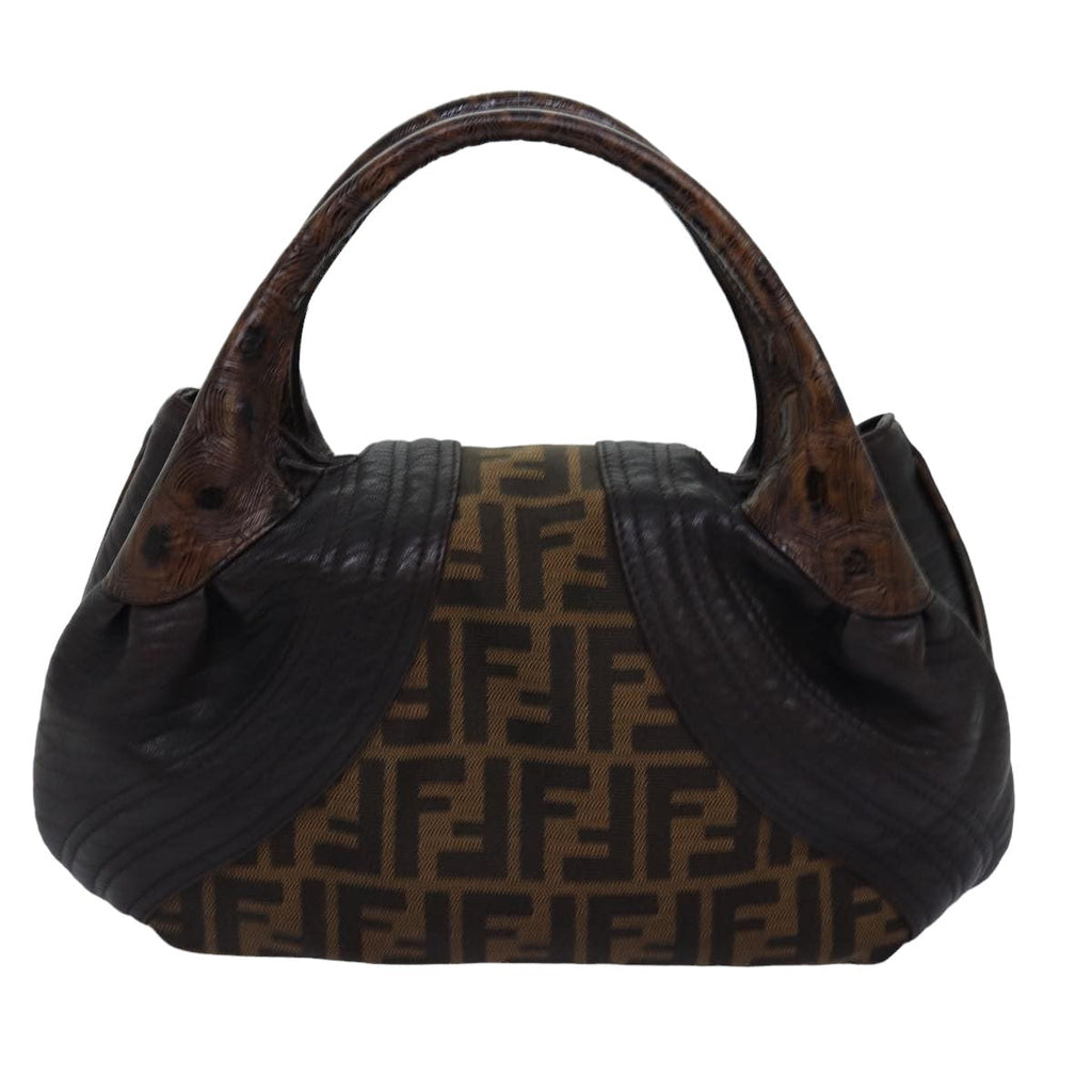 FENDI Zucca Canvas Spy bag Hand Bag Brown Blackyk12800