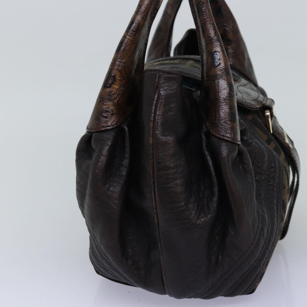 FENDI Zucca Canvas Spy bag Hand Bag Brown Blackyk12800