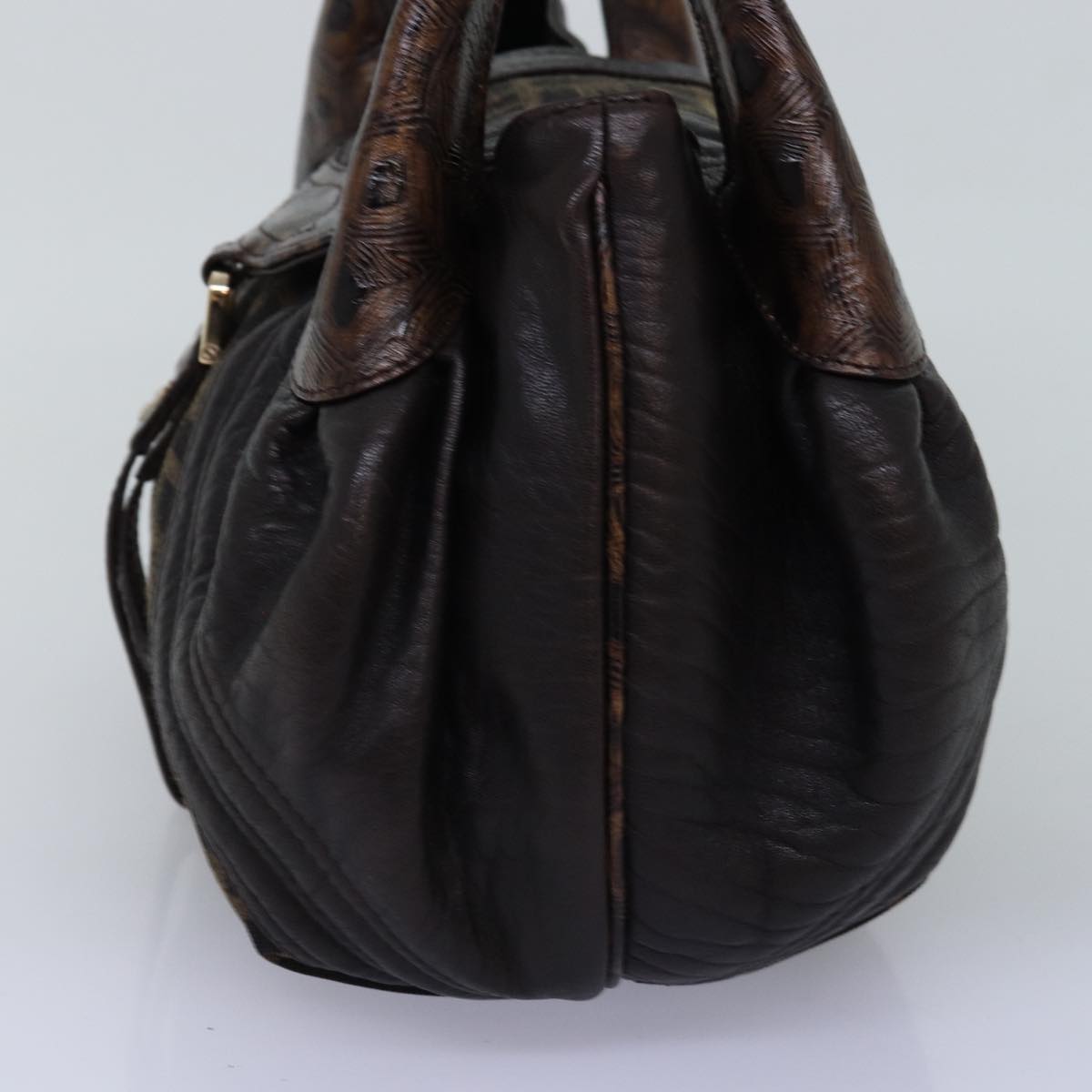 FENDI Zucca Canvas Spy bag Hand Bag Brown Blackyk12800